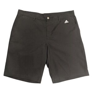 Adidas Mens Black Golf Shorts Size 38 Embroidered Logo 3-Stripe Performance